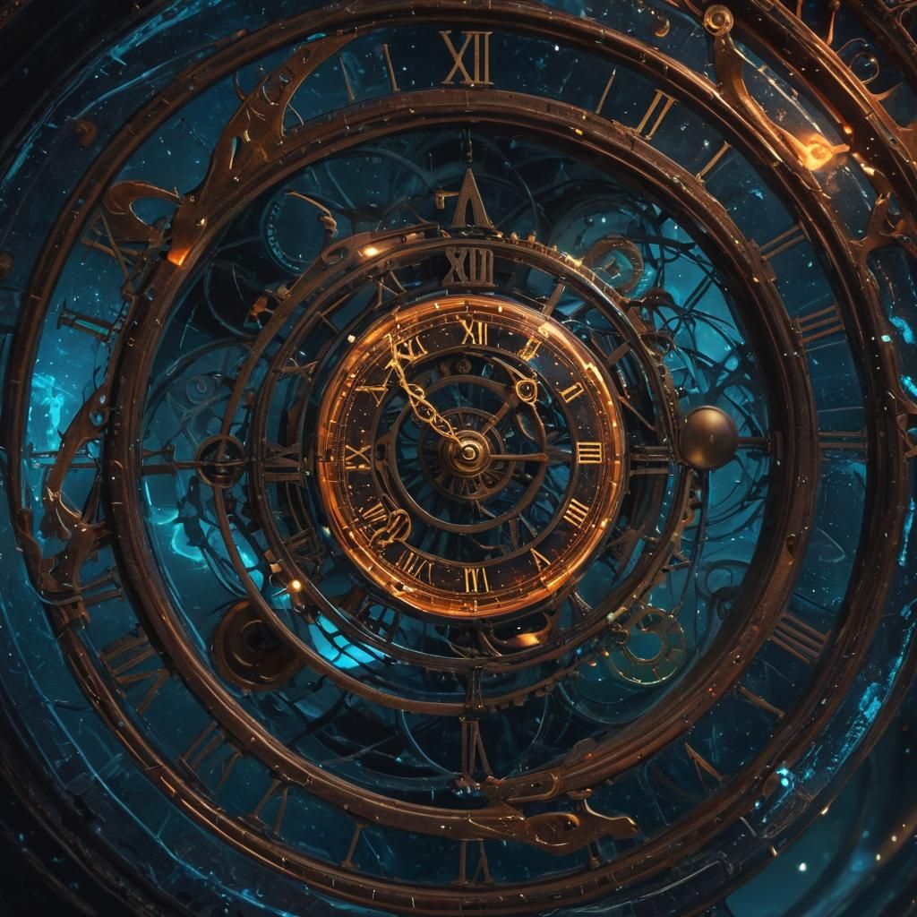 Mystical Broken Clock in Ethereal Dimension