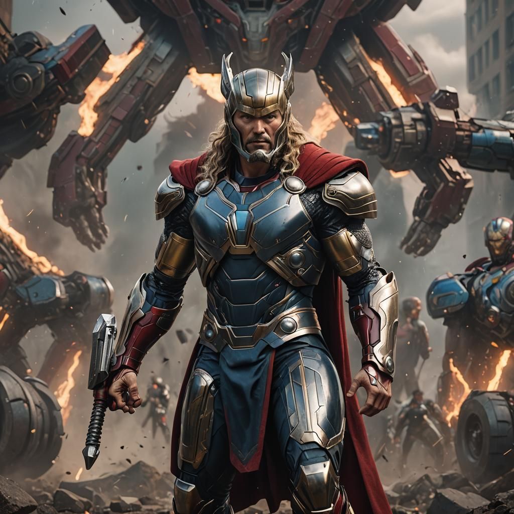 Ironman as Thor: Detailed Matte Painting