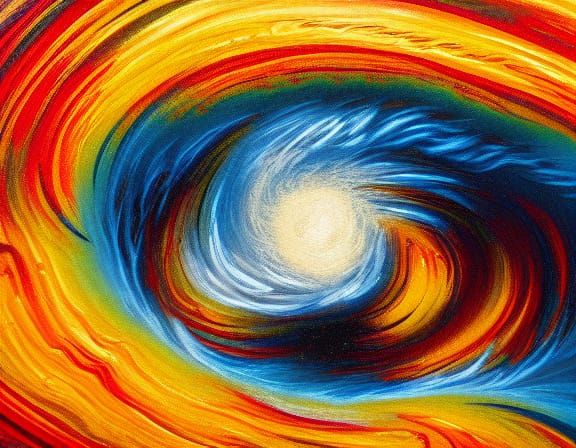 Surreal Oil Painting of Contorted Woman in Vortex