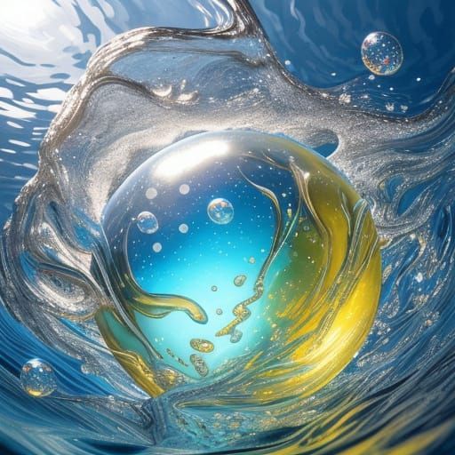 Chibi Mouse's Splashy Surprise in Whimsical Watercolor Style