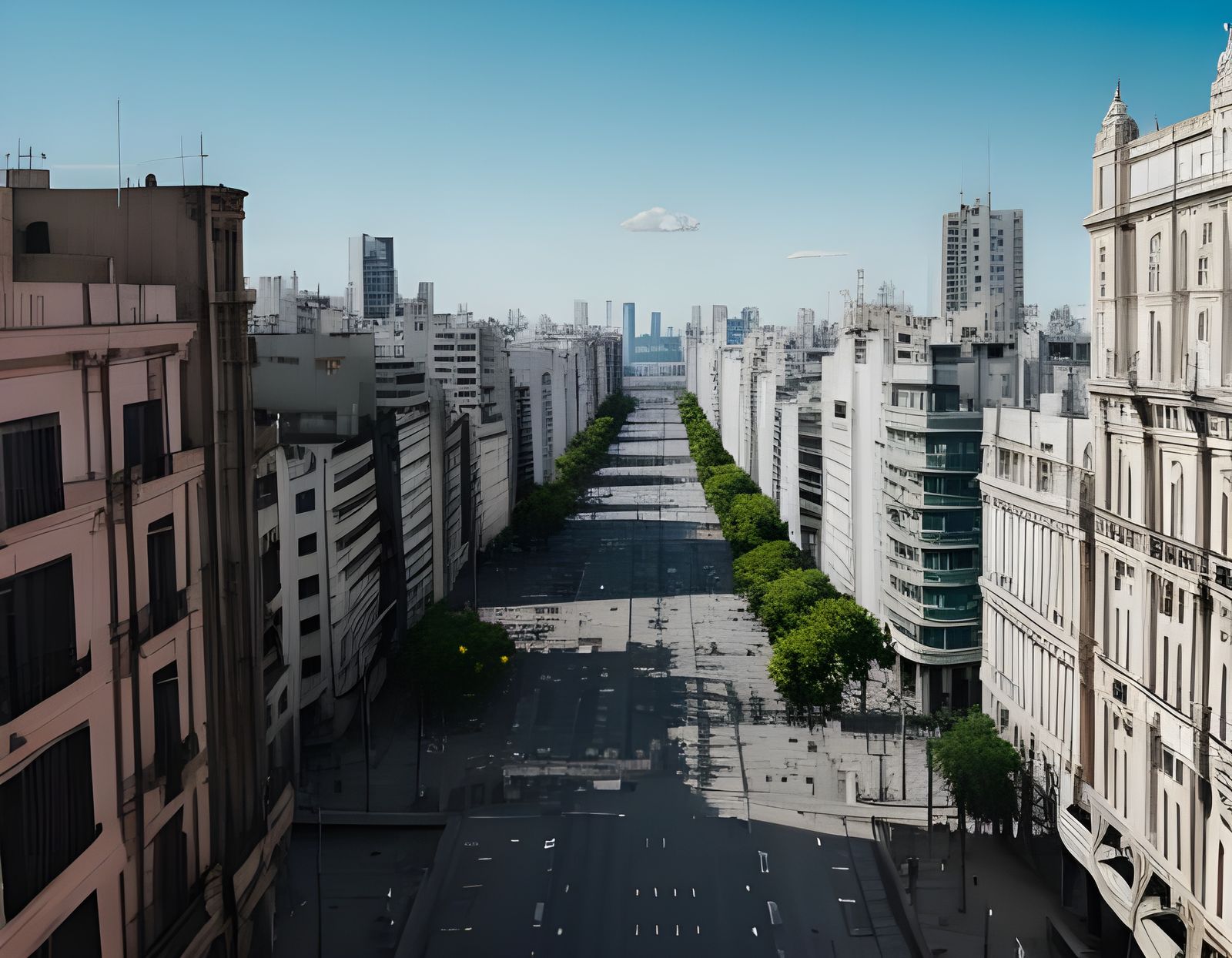 Empty Buenos Aires in Sunlight