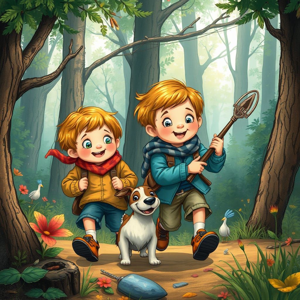 Whimsical Polish Adventure with Loyal Companions in a Lush F...