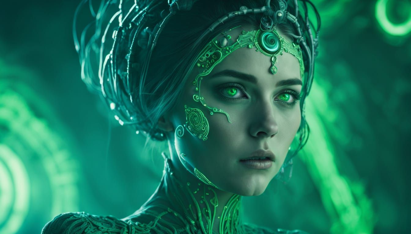 Surreal Lady in Futuristic Attire Reveals Otherworldly Inten...