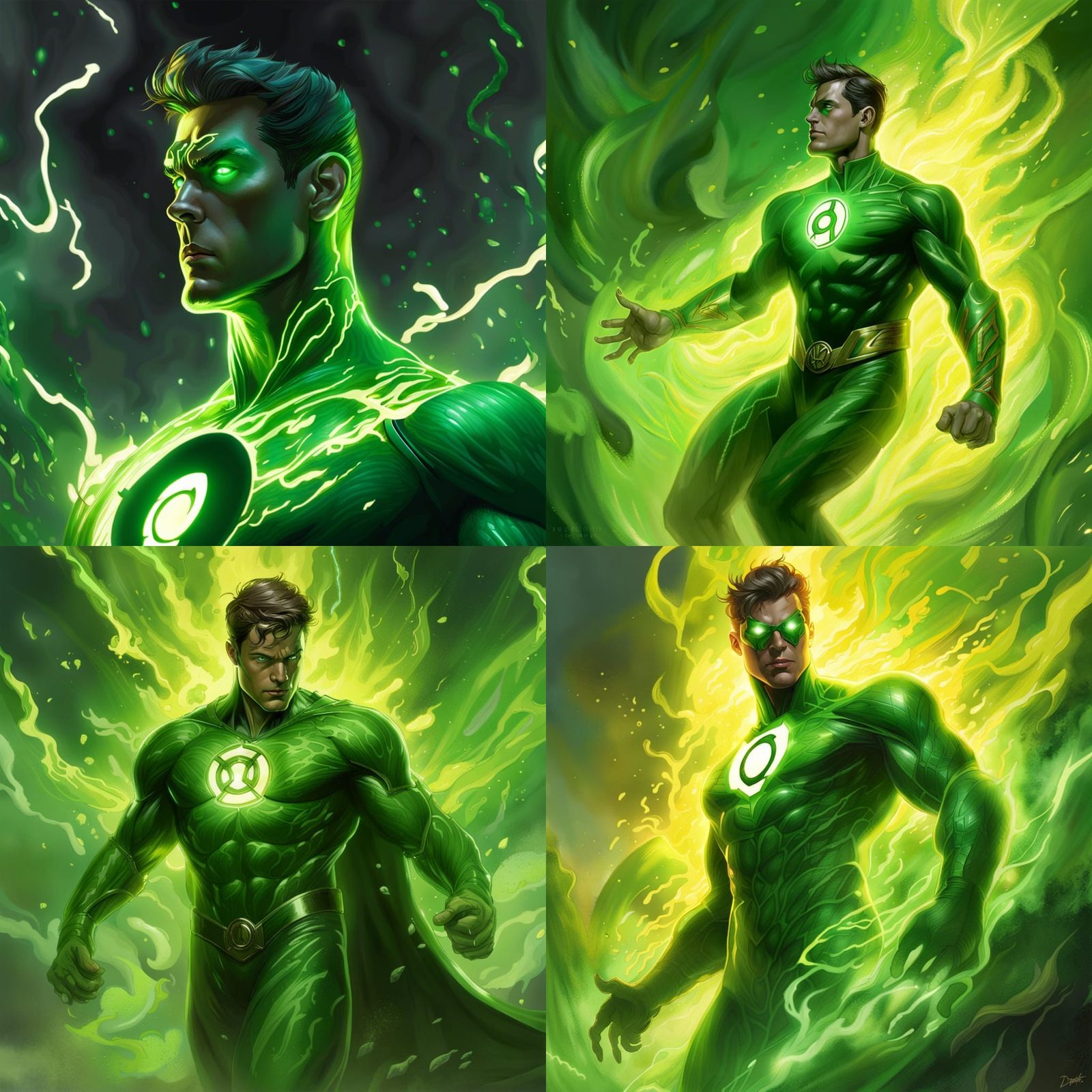 Hal Jordan as Parallax in Flames: 8K Dark Fantasy