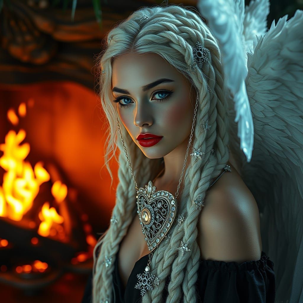 Cyberpunk Dark Angel in Ethereal Beauty