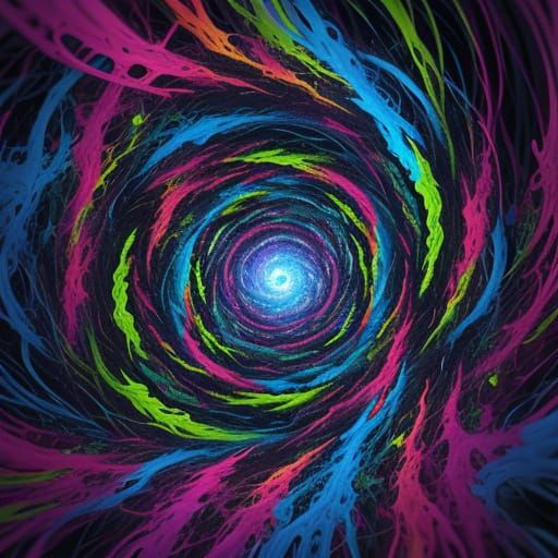 Surreal Vibrant Vortex with Pulsating Lights