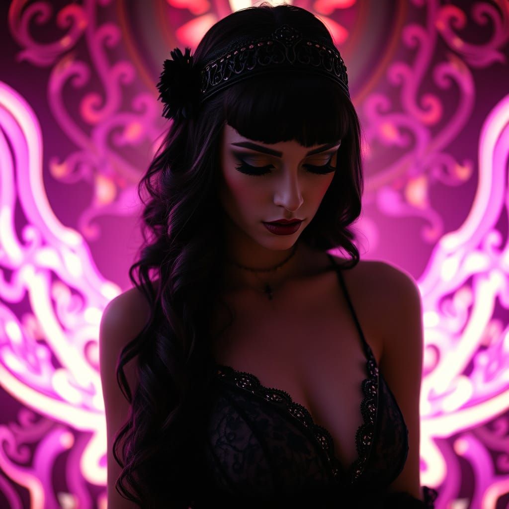 Vintage Goddess in Gothic Splendor