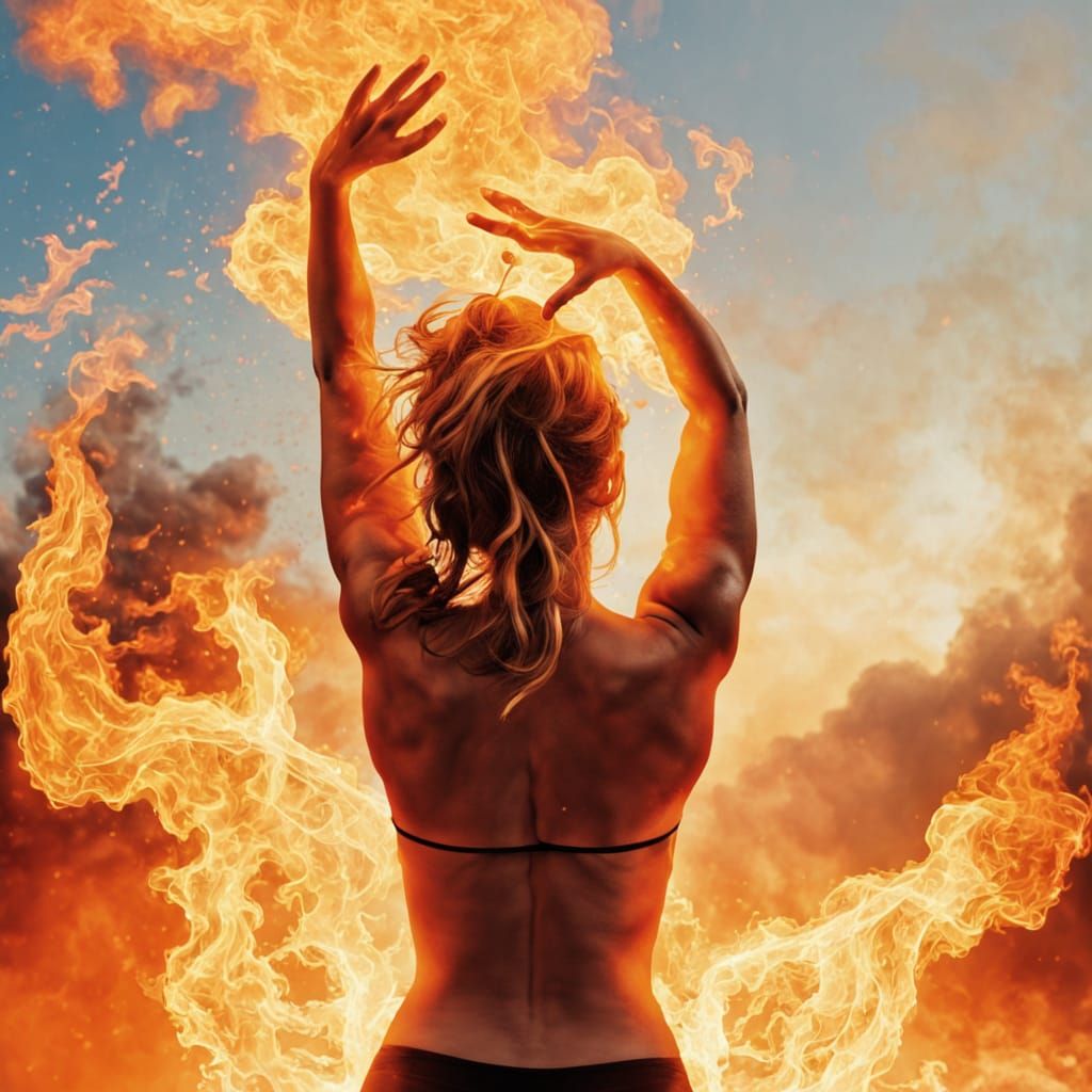 Woman Ablaze: A Transformative Fire