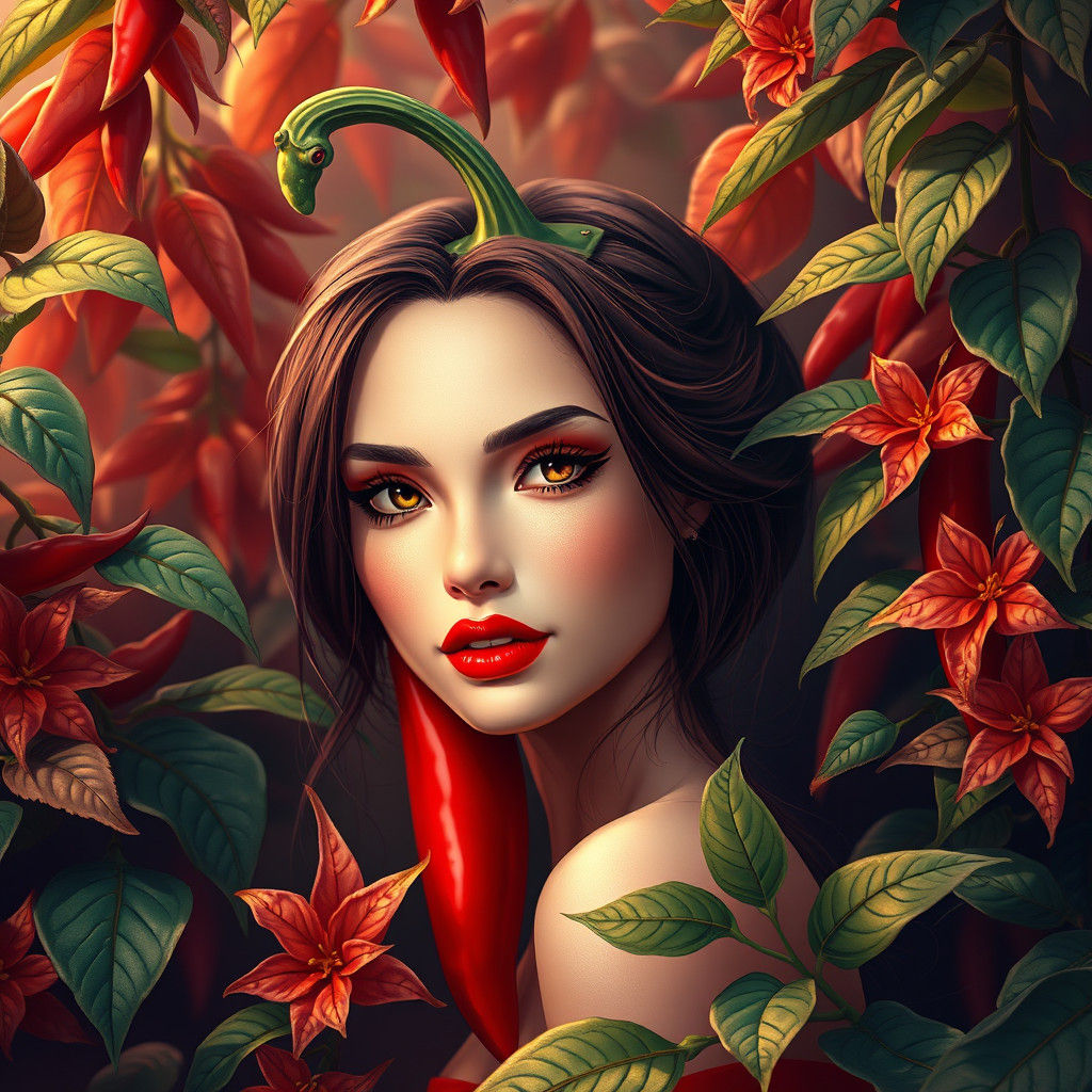 Anime Chili Pepper Portrait in Unreal Engine Style