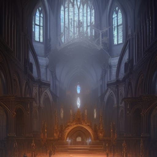 Dark Fantasy Cathedral Concept Art in 8K