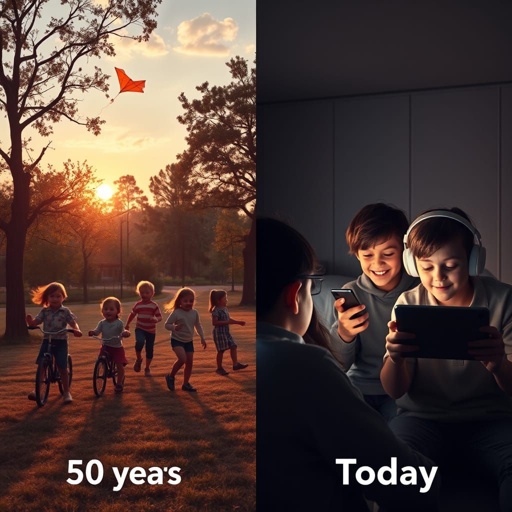 Childhood Then and Now: A Split-Screen Contrast