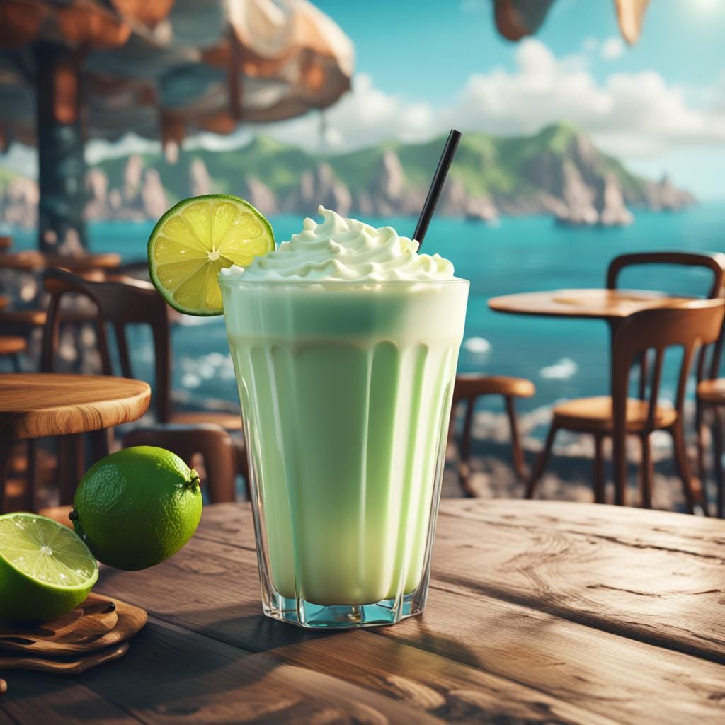 Lime Milkshake by the Sea: Matte Painting