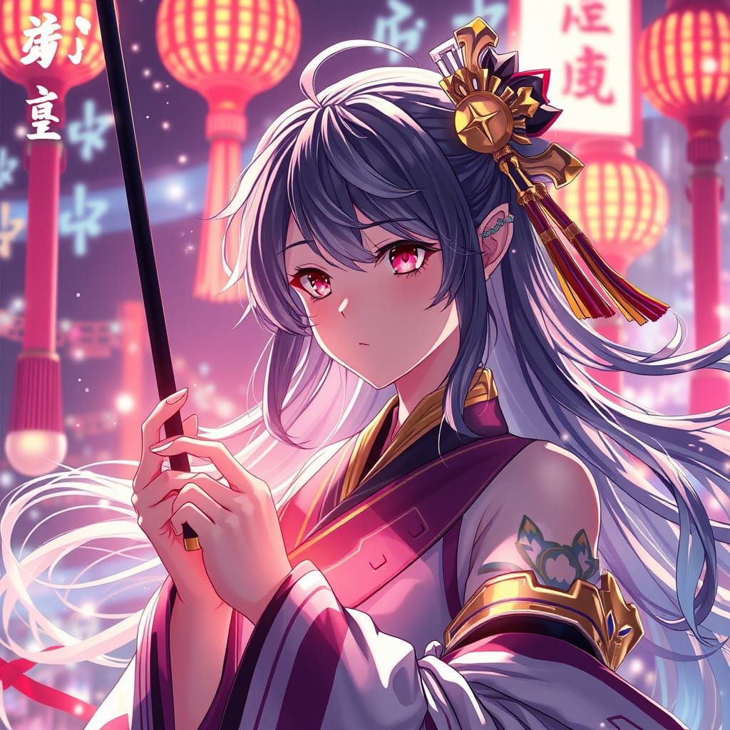 Surreal Anime Goddess Radiates Ethereal Light