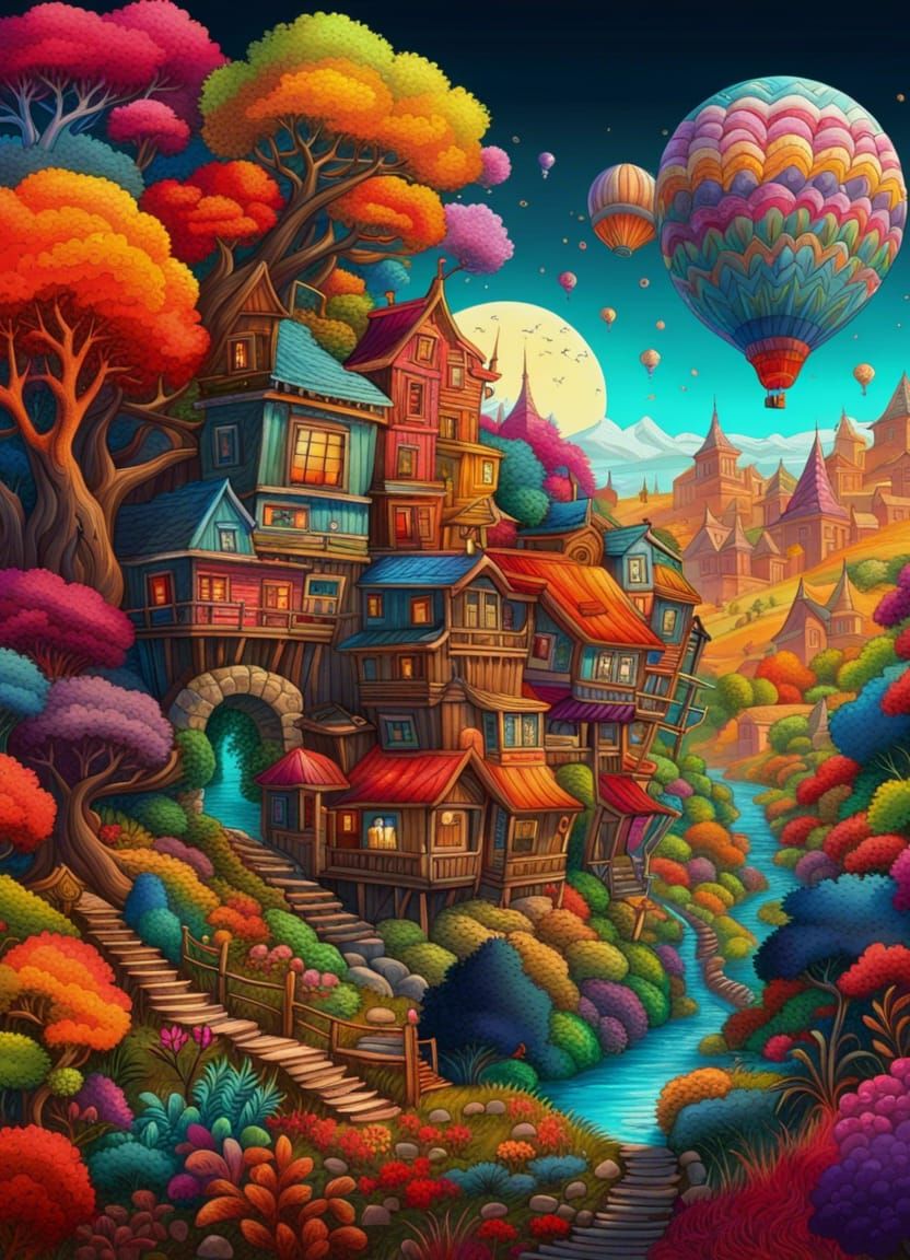 Colorful Hyperdetailed AI Generated Landscape