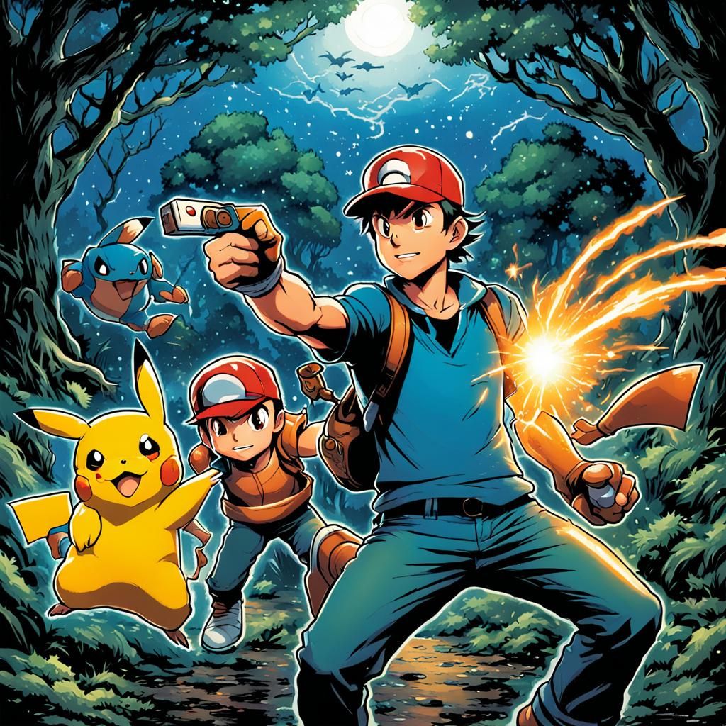 Ash Ketchum as Comic Book Art