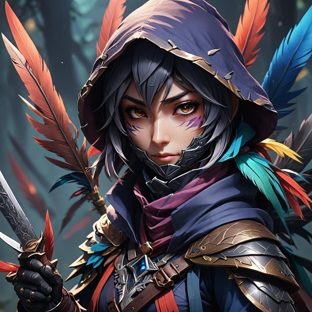 Anime Kenku Rogue with Knives in 3D