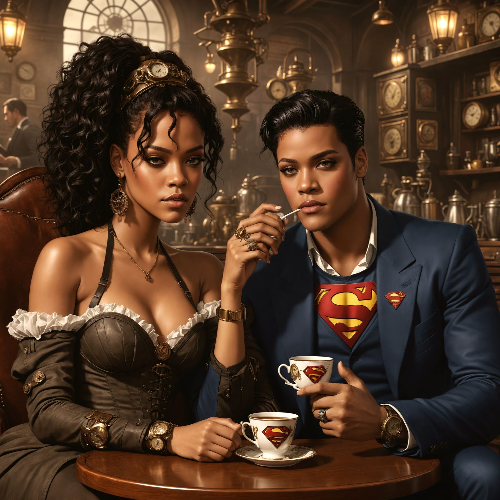 Steampunk Romance Amidst Vintage Sci-Fi Machinery