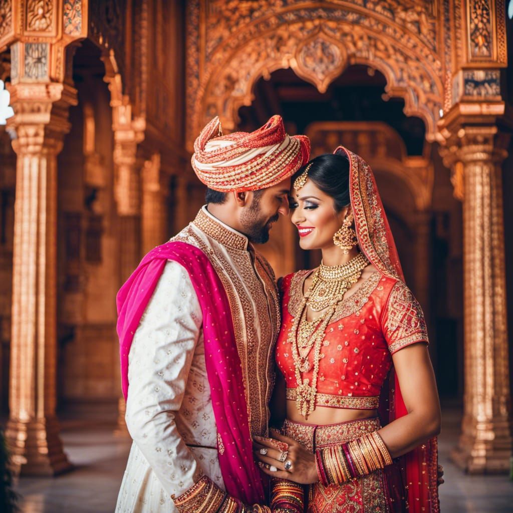 Colorful Indian Wedding Ceremony Inside a Mosque