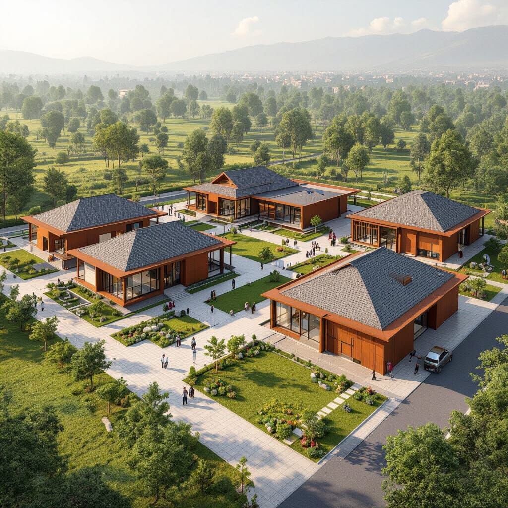 Aerial Site Plan: Film Institute in Kashmir