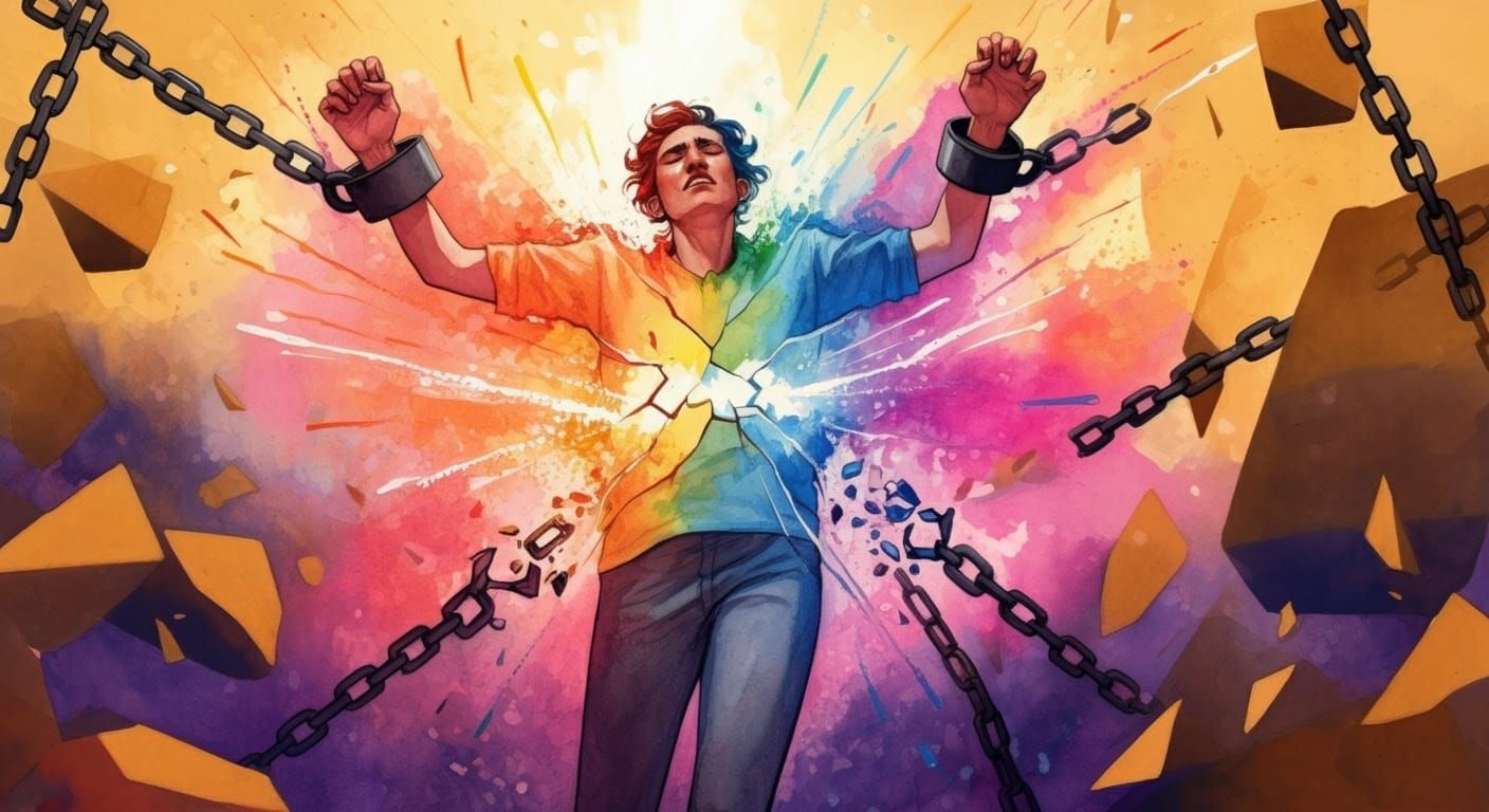 Breaking Free in Vibrant Watercolor