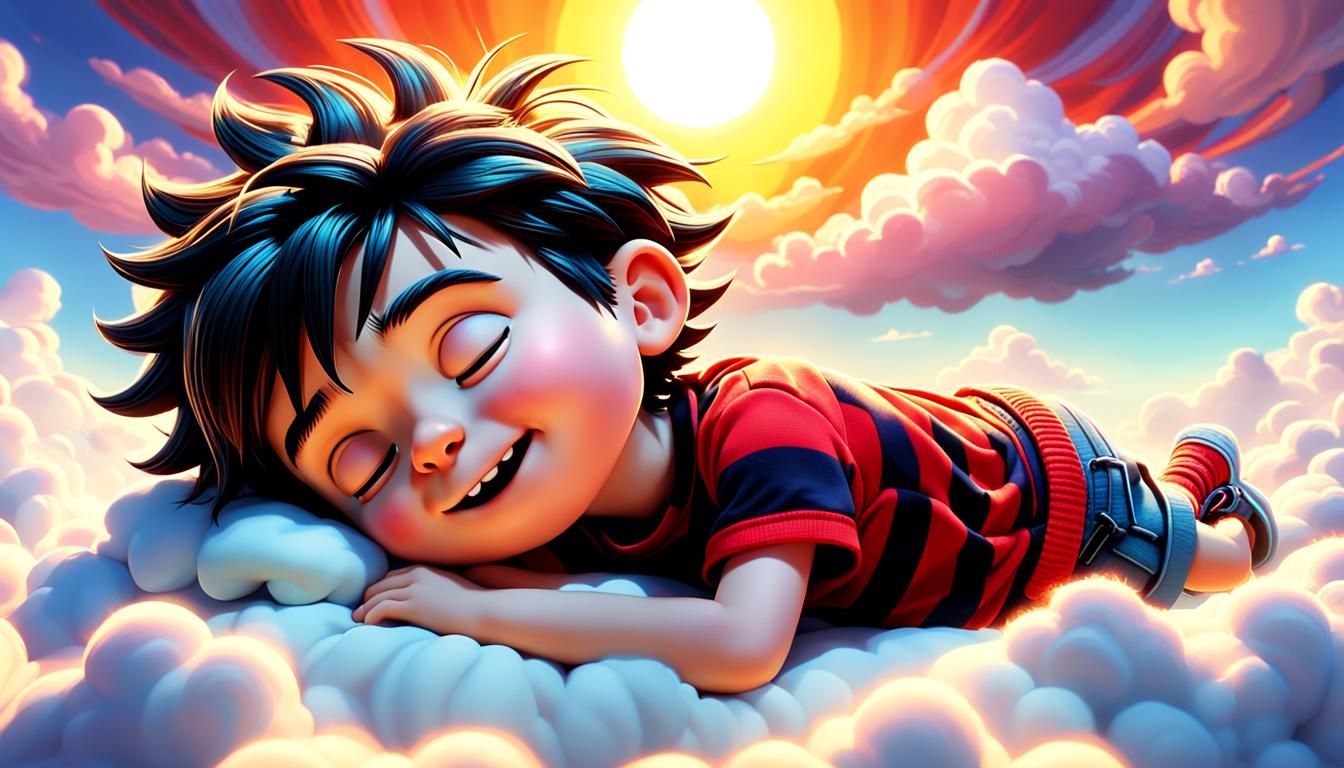 Dennis the Menace Dreaming in Sunshine: 3D Digital Art