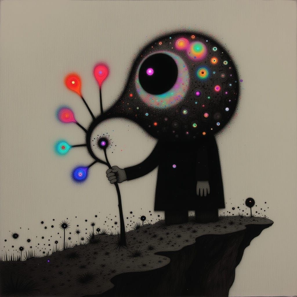 Surreal Snail in Whimsical Dark Art Style