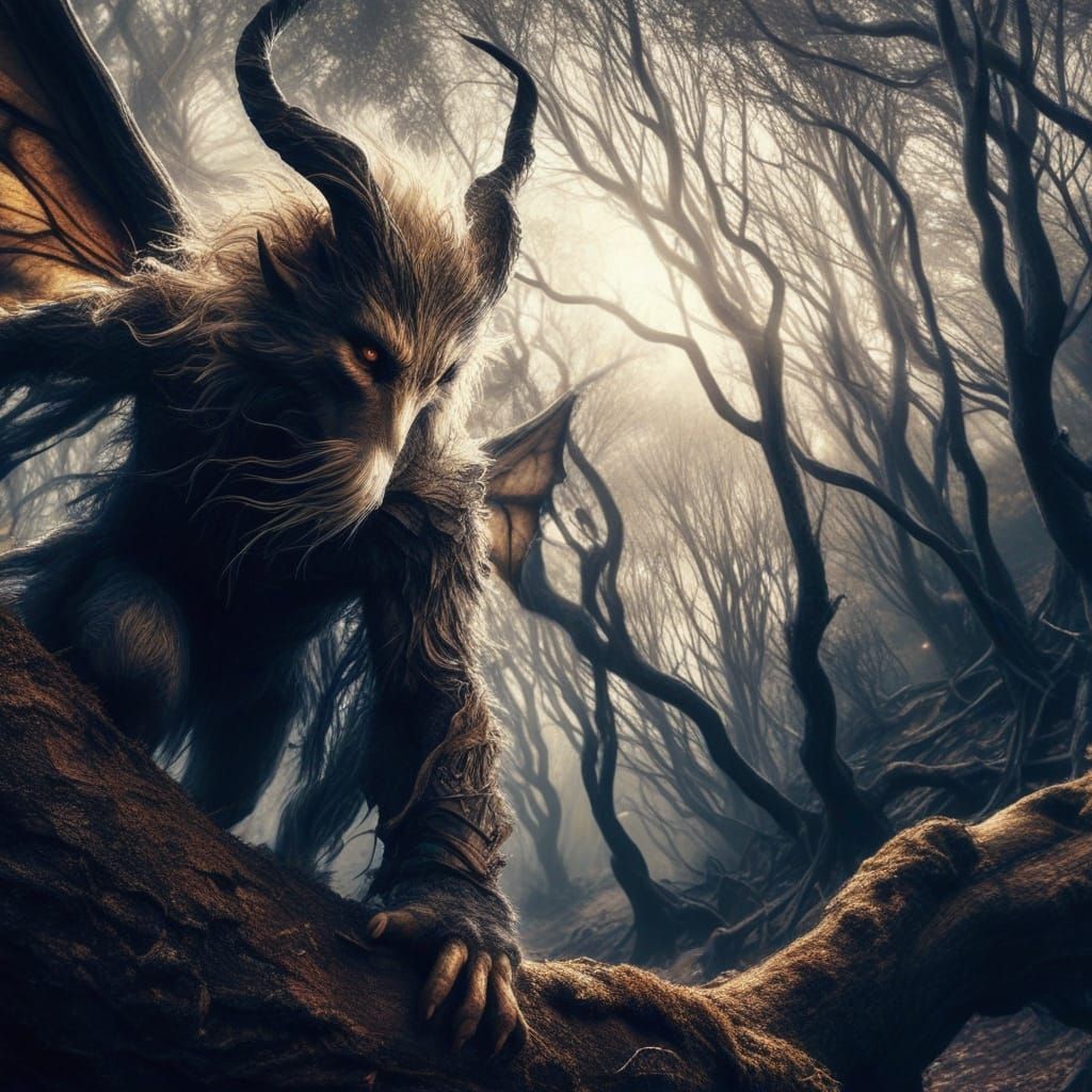 Fenrir Faerie in a Faraway Tree in Fangorn Forest Evocative