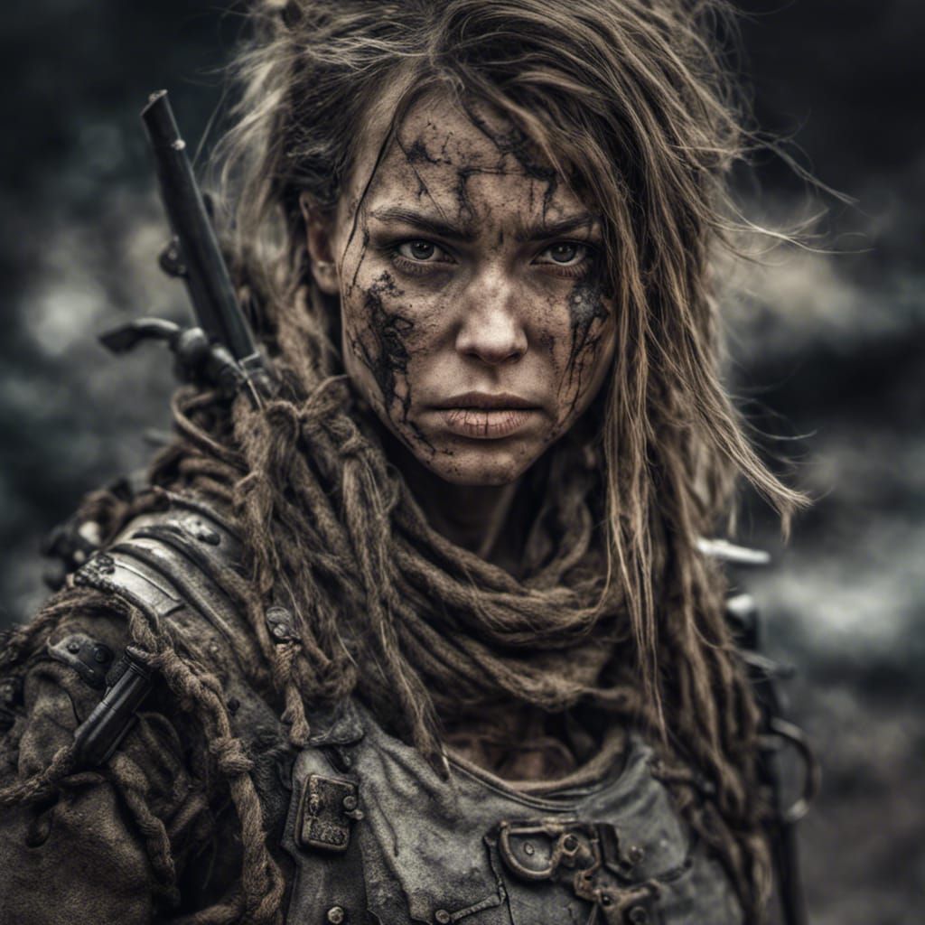 Post-Apocalyptic Female Warrior in HDR