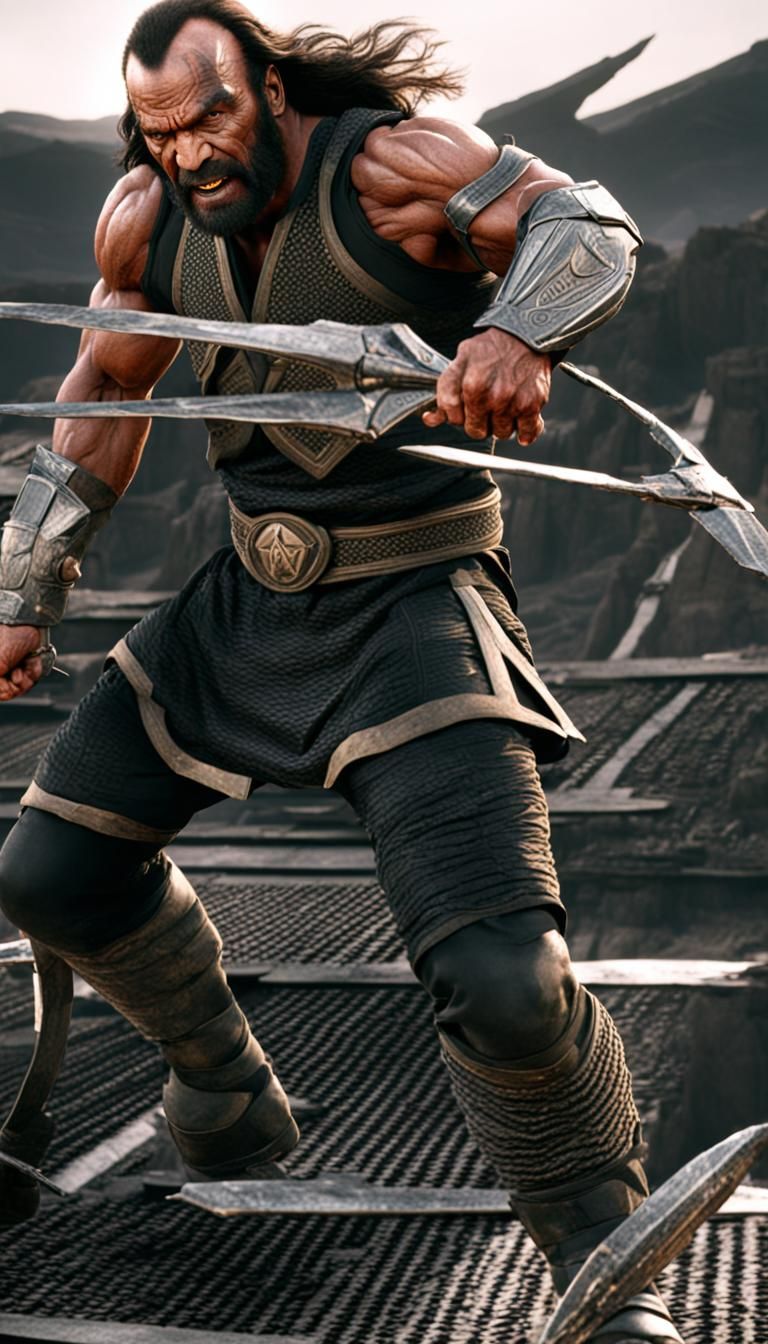 img2img, athletic tone defined tough powerful confident Klingon warrior wrinkled ridges on his forehead