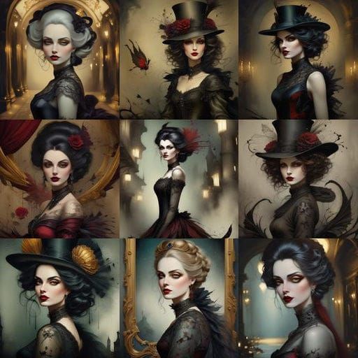 Mature Vampire Woman in Elegant Attire