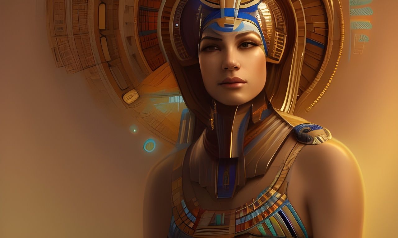 Futuristic Egyptian AI Supermodel Portrait