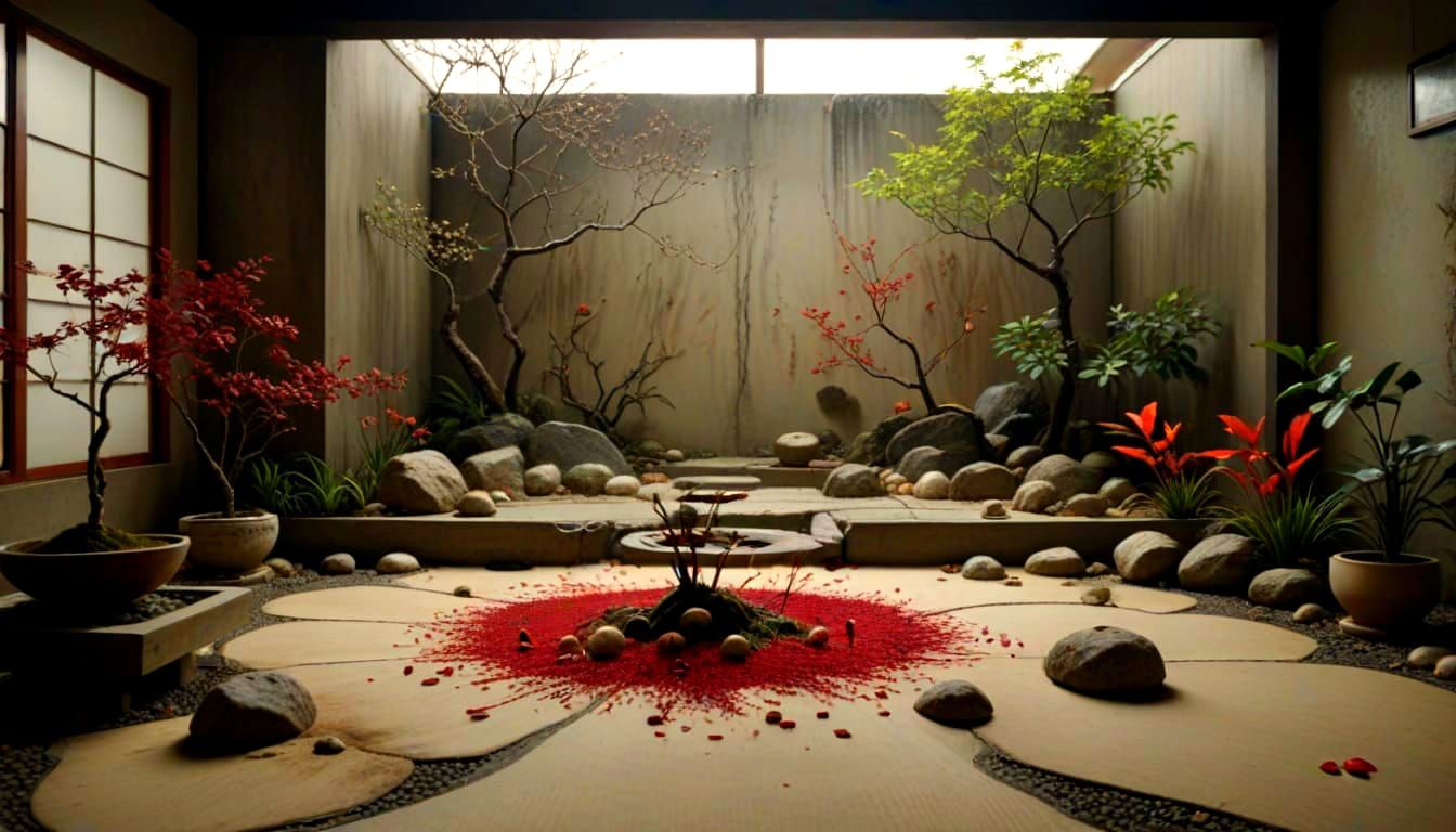 Zen Garden vs. Chaos: A Hyperrealistic Masterpiece