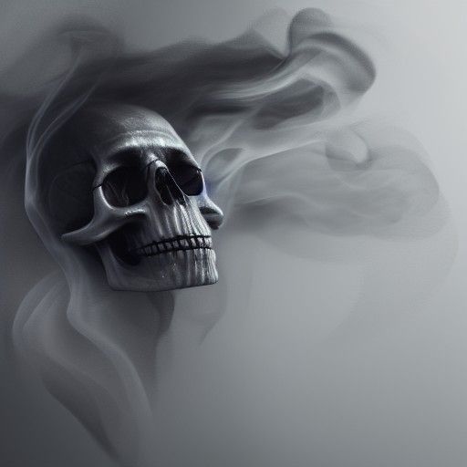 Smoke Skull Concept Art in Hyperrealistic Gothic Style