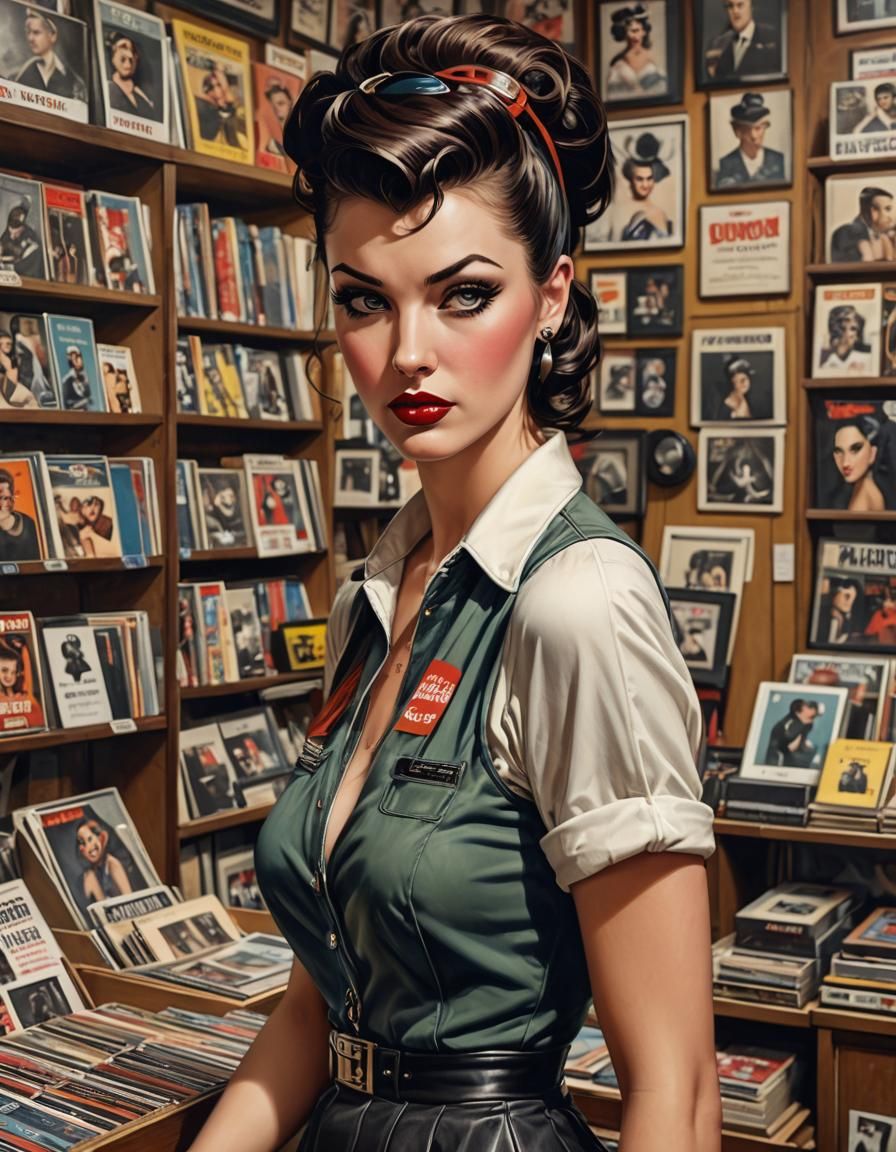 Girl In A Record Store 3