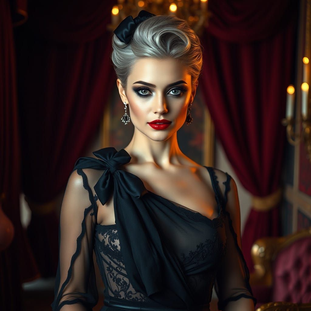 Elegant Woman in Luxurious Evening Gown
