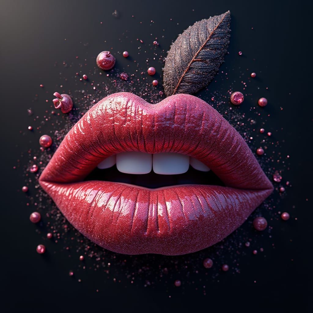 Apple Logo Lipstick with Glitter Stones, Matte Painting