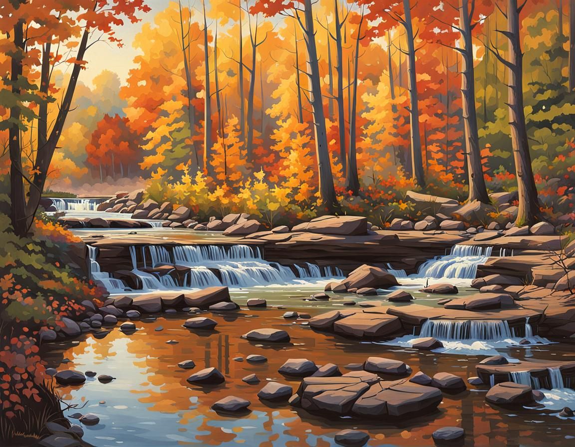 Lush Wisconsin Landscape Painting