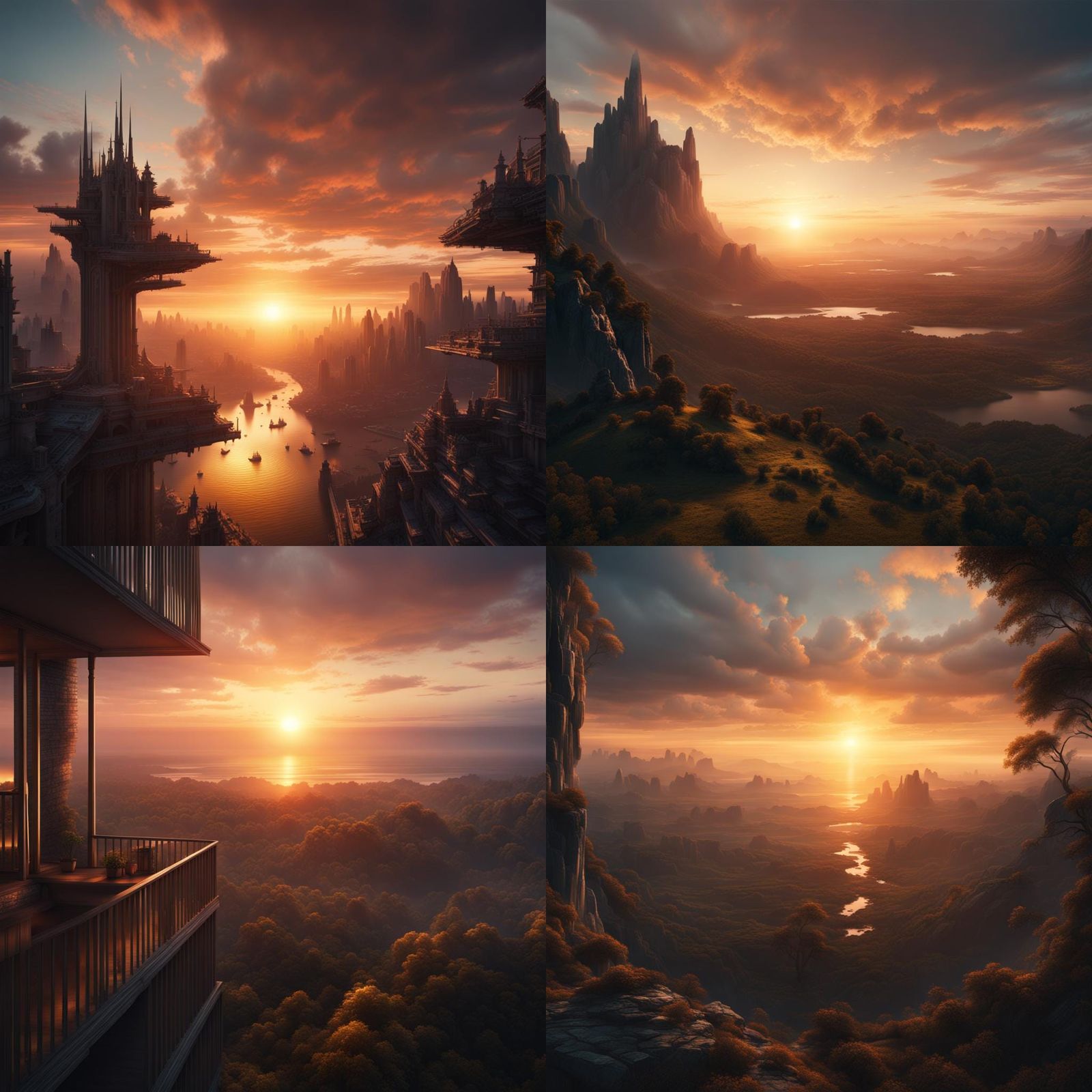 Epic Sunrise: Detailed Digital Matte Painting
