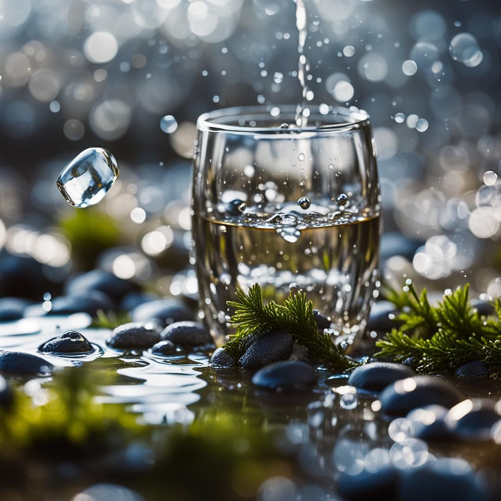 Raindrops Fall into Puddle: Professional Photography