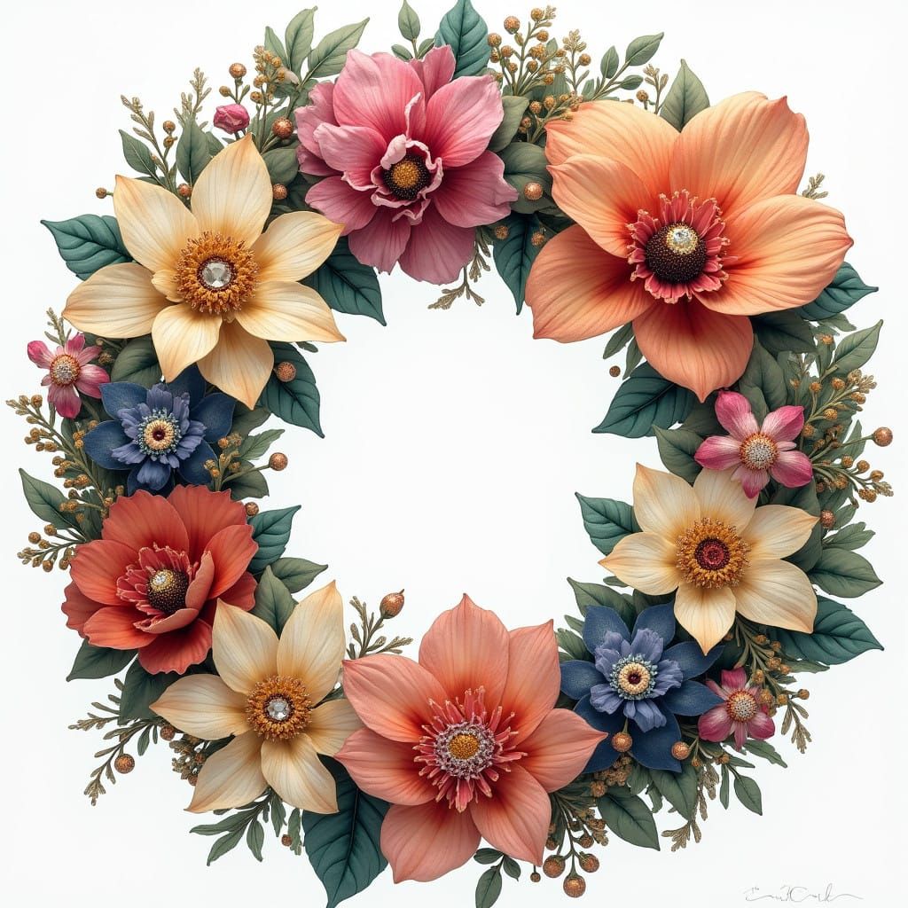 Whimsical Floral Arrangements in Decorative Style