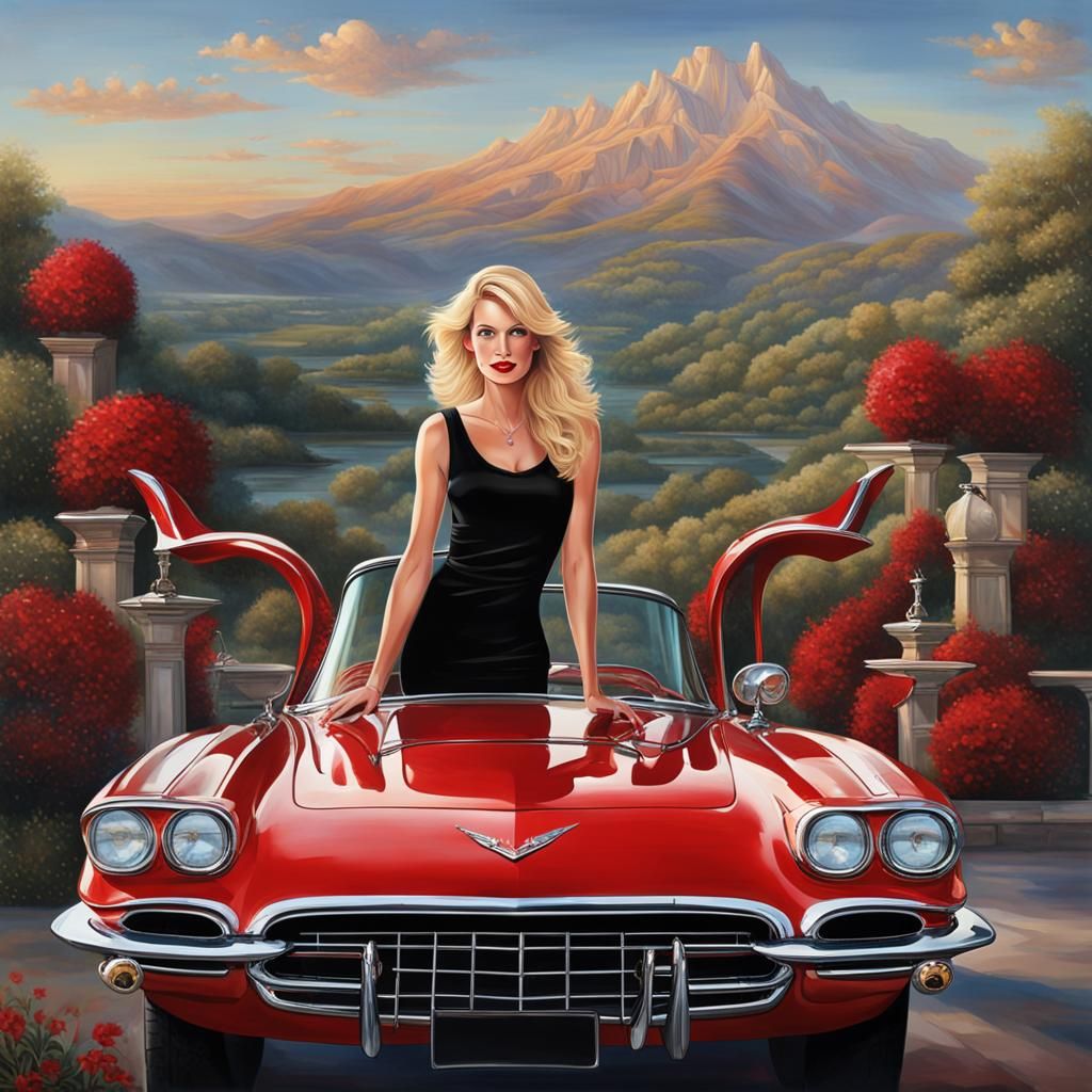 The lady with the corvette