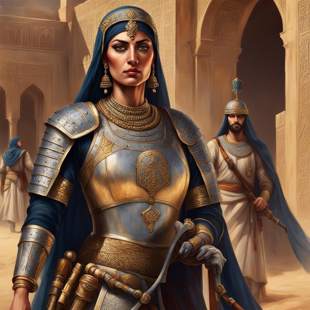 Veteran Warrior Sultana in Middle East Desert Castle