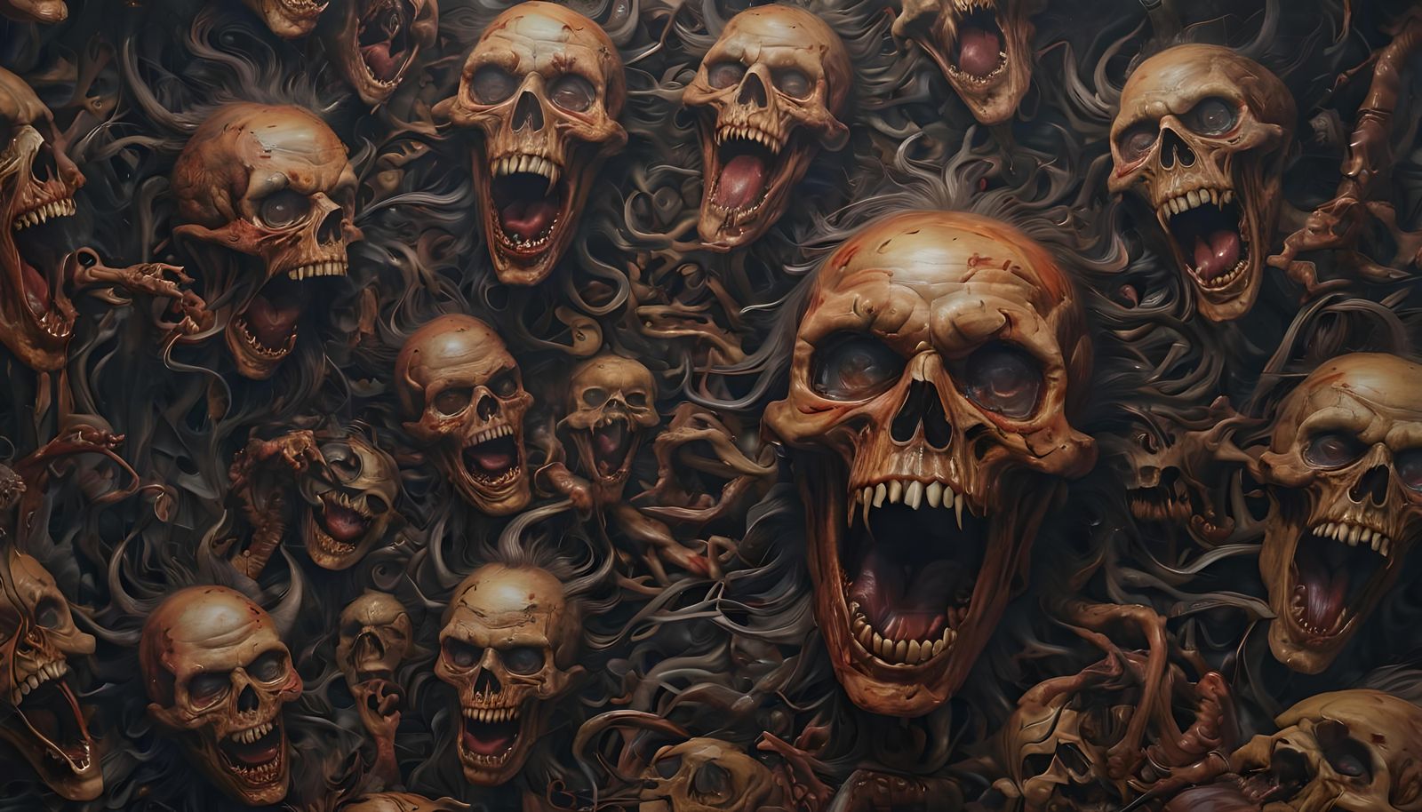 Epic Hellscape Mural in Postmodern Style