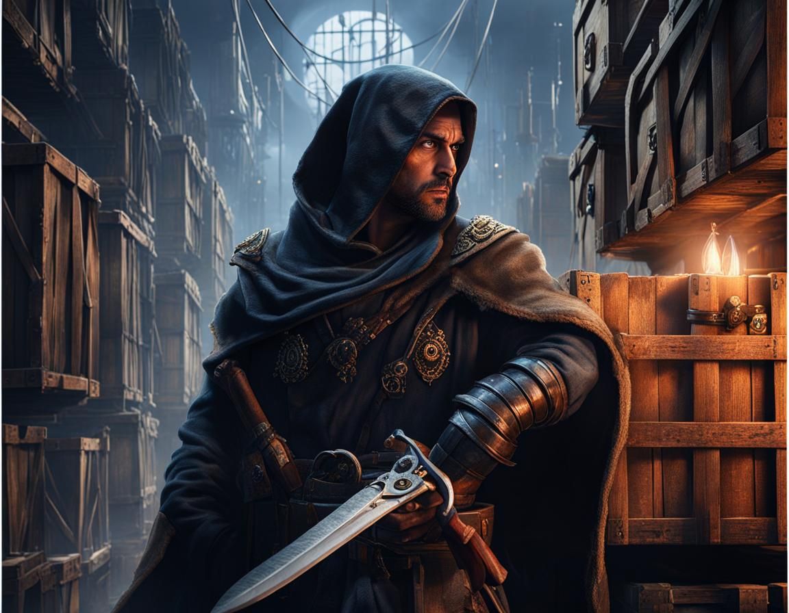 Thief in Shadows: Detailed Matte Painting