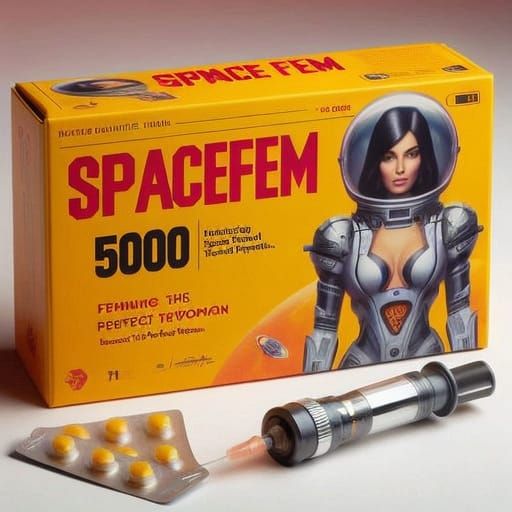 Glossy Medical Injector in Front of Vibrant Yellow Box with ...