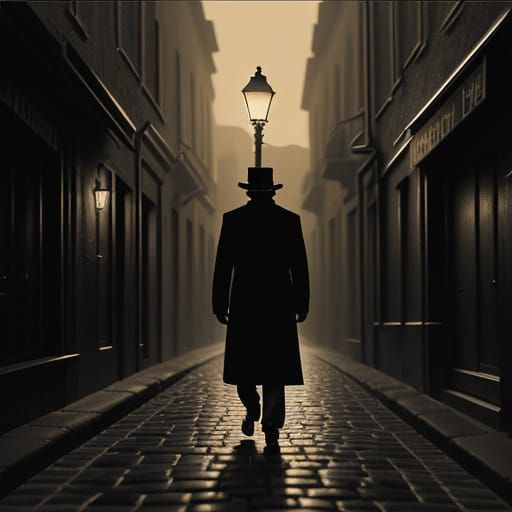 Film Noir: Cobblestone Streets in Golden Hour