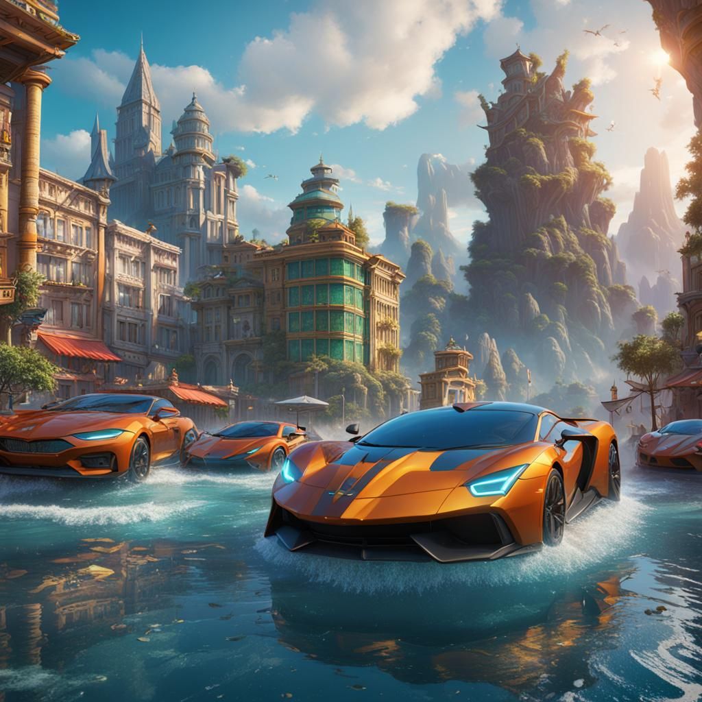 Superheroes on Vacation: Detailed Fantasy Art