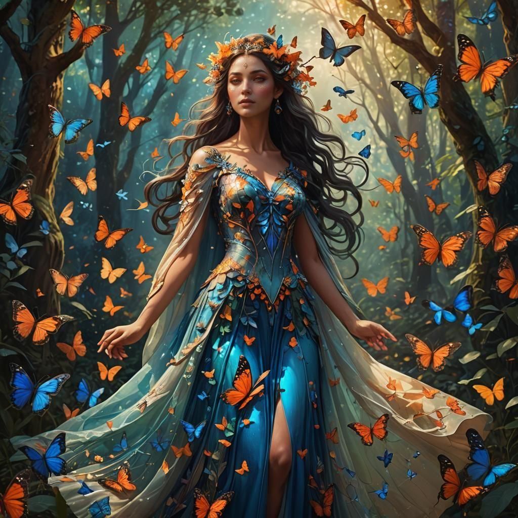 Butterfly Goddess in Fantastical Digital Painting