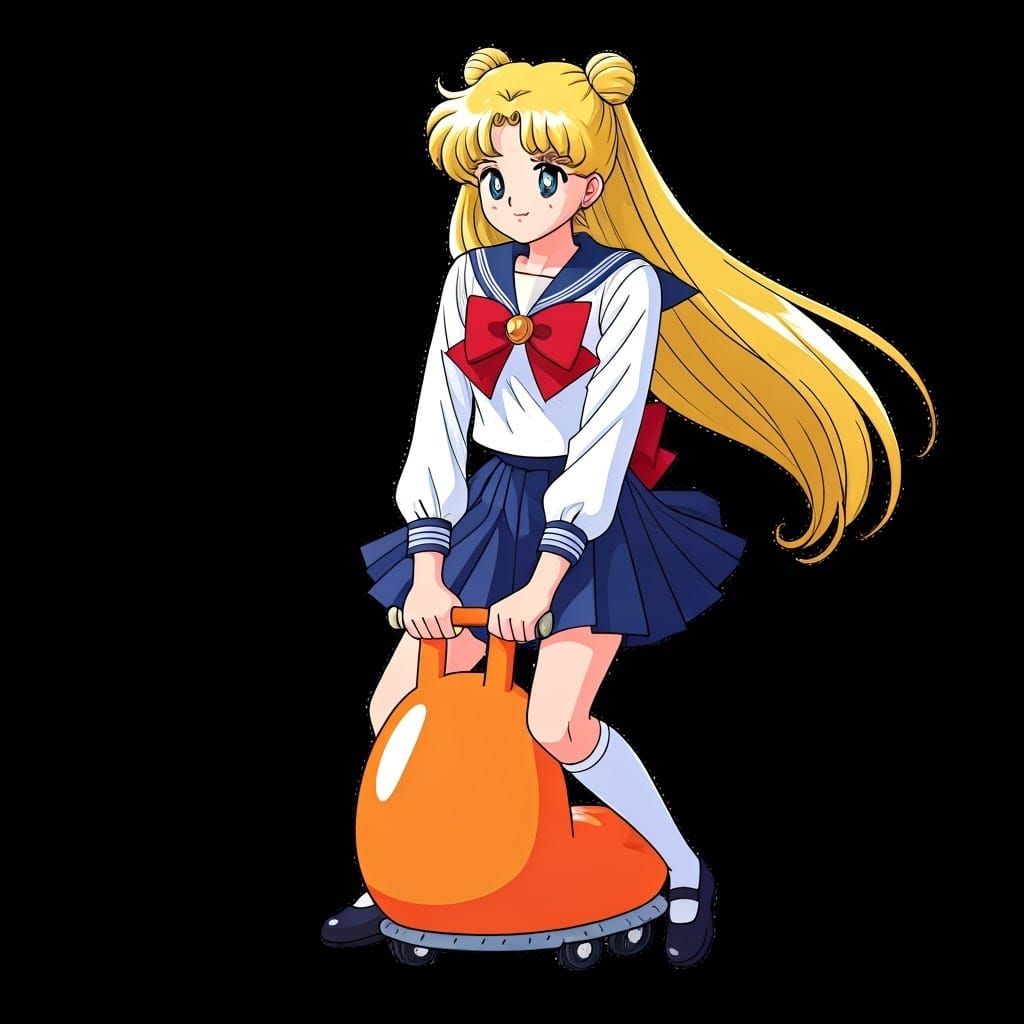 Minako Aino on Space Hopper, Sailor Moon Style