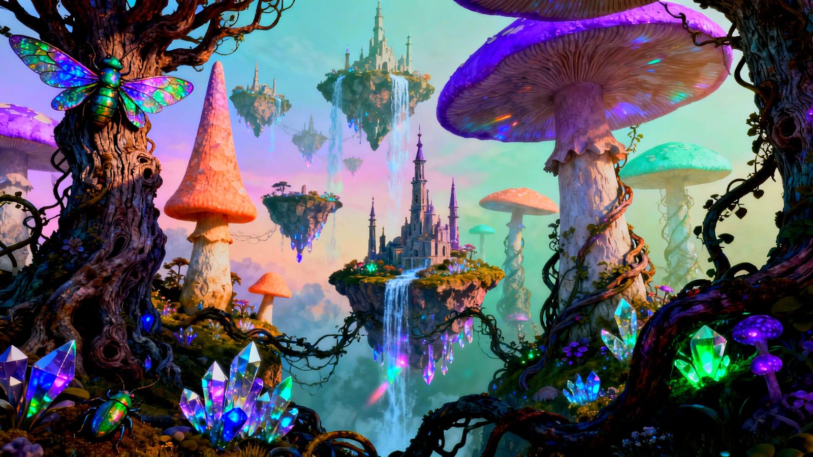 Whimsical Fantastical Surreal Landscape Illustration